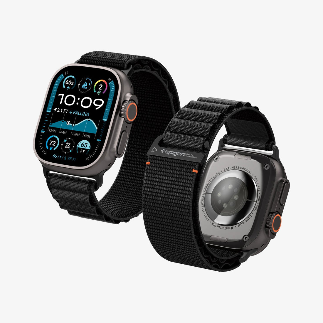 AMP10144 - Apple Watch Ultra (49mm) WBF1 in Black showing the front