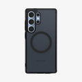 ACS08960 - Galaxy S25 Ultra Case Ultra Hybrid Metal Ring (MagFit + Qi2 Ready) in Frost Black showing the back
