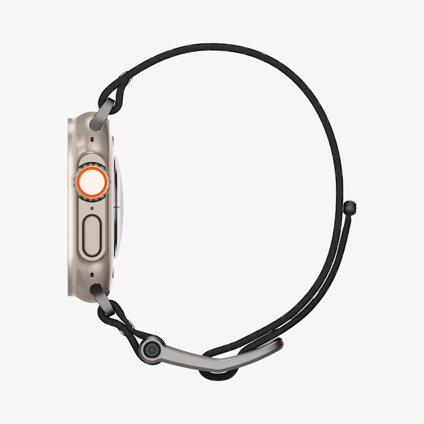AMP05981 - Apple Watch (45mm) DuraPro Flex Ultra in Black showing the side