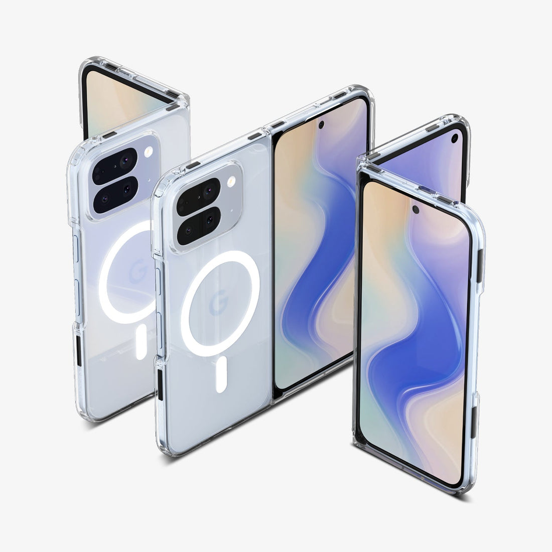 ACS09725 - Pixel 10 Pro XL Case Ultra Hybrid Metal Ring (MagFit) in crystal clear showing the back