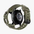 ACS05913 - Galaxy Watch 5 Pro (45mm) Case Rugged Armor Pro in vintage khaki showing the back with watch face hovering away from band