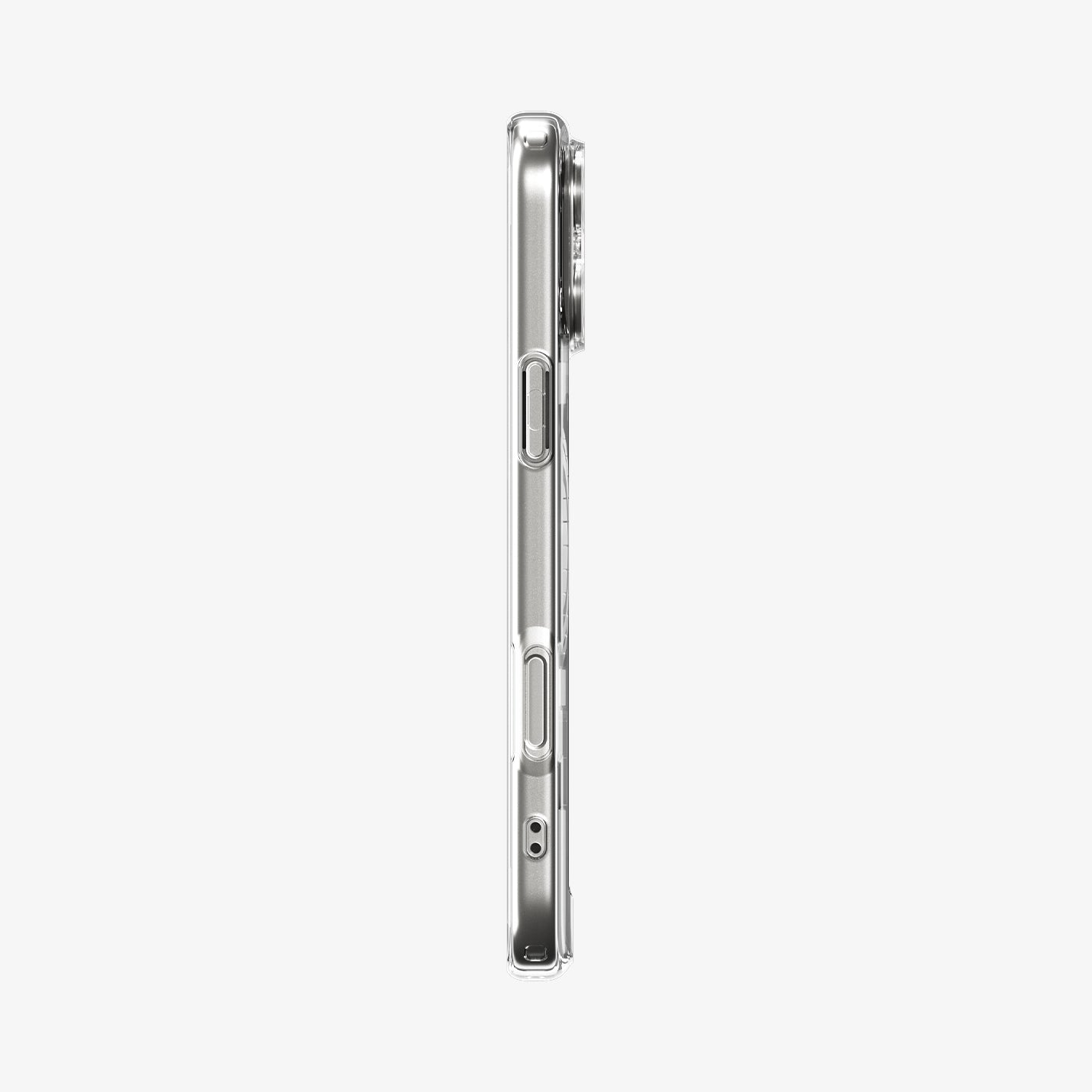ACS10035 - iPhone 17 Pro Max Ultra Hybrid (MagFit) in Clear White showing the side