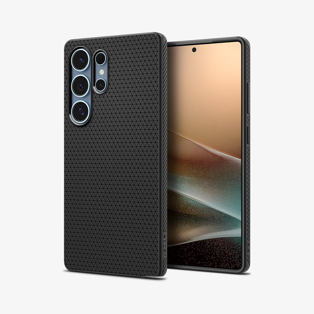 ACS08953 - Galaxy S25 Ultra Case Liquid Air in Matte Black showing the back