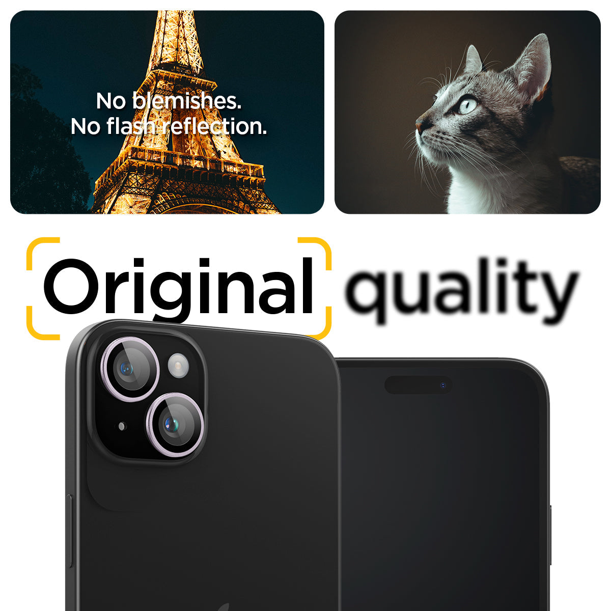 AGL05603 - iPhone 15 / 15 Plus Optik Pro Lens Protector in purple no blemishes. no flash reflection. original quality.