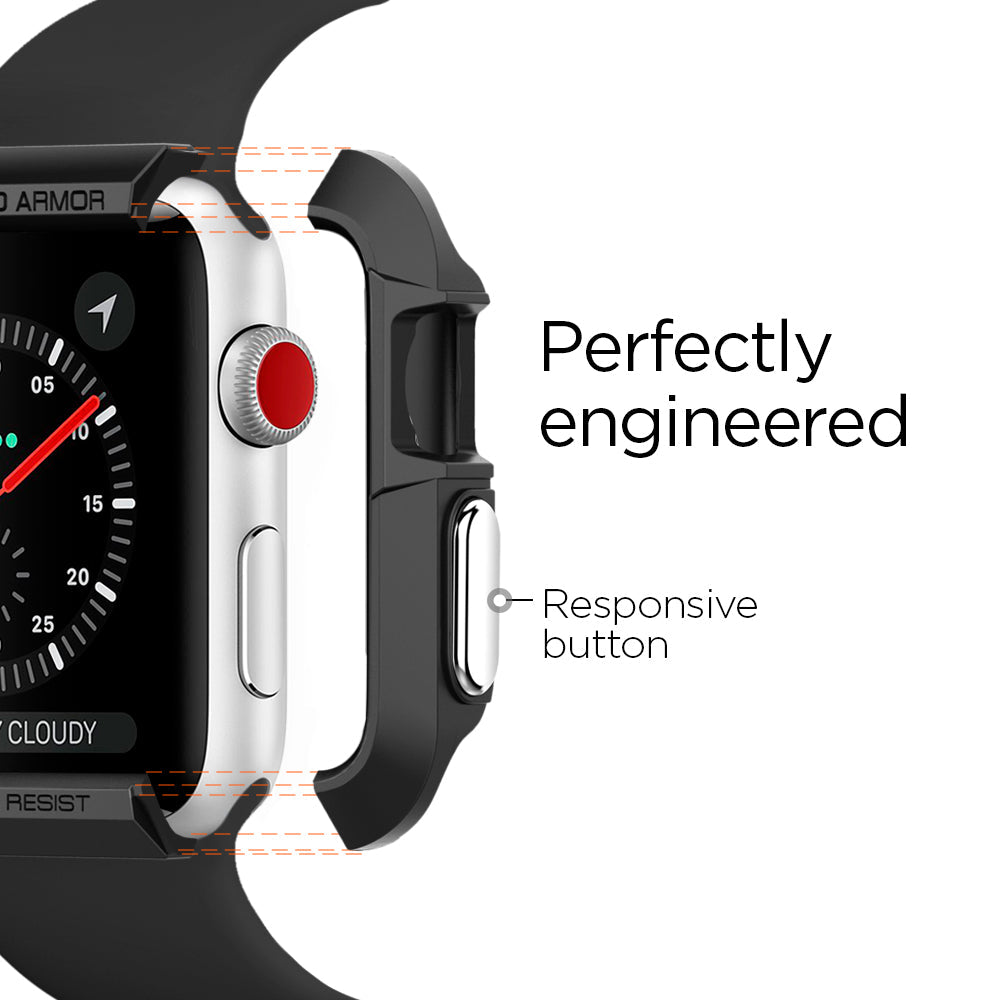 062CS24469 - Apple Watch Series (Apple Watch (45mm)) Case Rugged Armor in black has perfectly engineered. It has a responsive button.
