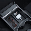 ACP07407 - Model 3 (2024-2025) Highland | Model Y (2025) Refresh Center Console Organizer Upper Tray Non Slide | TO220H showing the inner with multiple items inside
