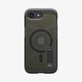 ACS09138 - iPhone 16e Case Tough Armor AI (MagFit) in Frost Black showing the back