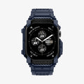 ACS08592 - Apple Watch 10 (42mm) Case Rugged Armor Pro in Navy Blue showing the 
front and partial sides