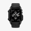 ACS08604 - Apple Watch 10 (46mm) Case Rugged Armor Pro in Matte Black showing the front and partial sides