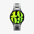 AMP06498 - Galaxy Watch 6 Modern Fit 316L Band in silver showing the front