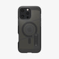 ACS08502 - iPhone 16 Pro Max Case Tough Armor AI (MagFit) in Frost Black showing the back
