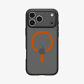 ACS10481 - iPhone 17 Pro Ultra Hybrid (MagFit) in Frost Black Orange showing the back