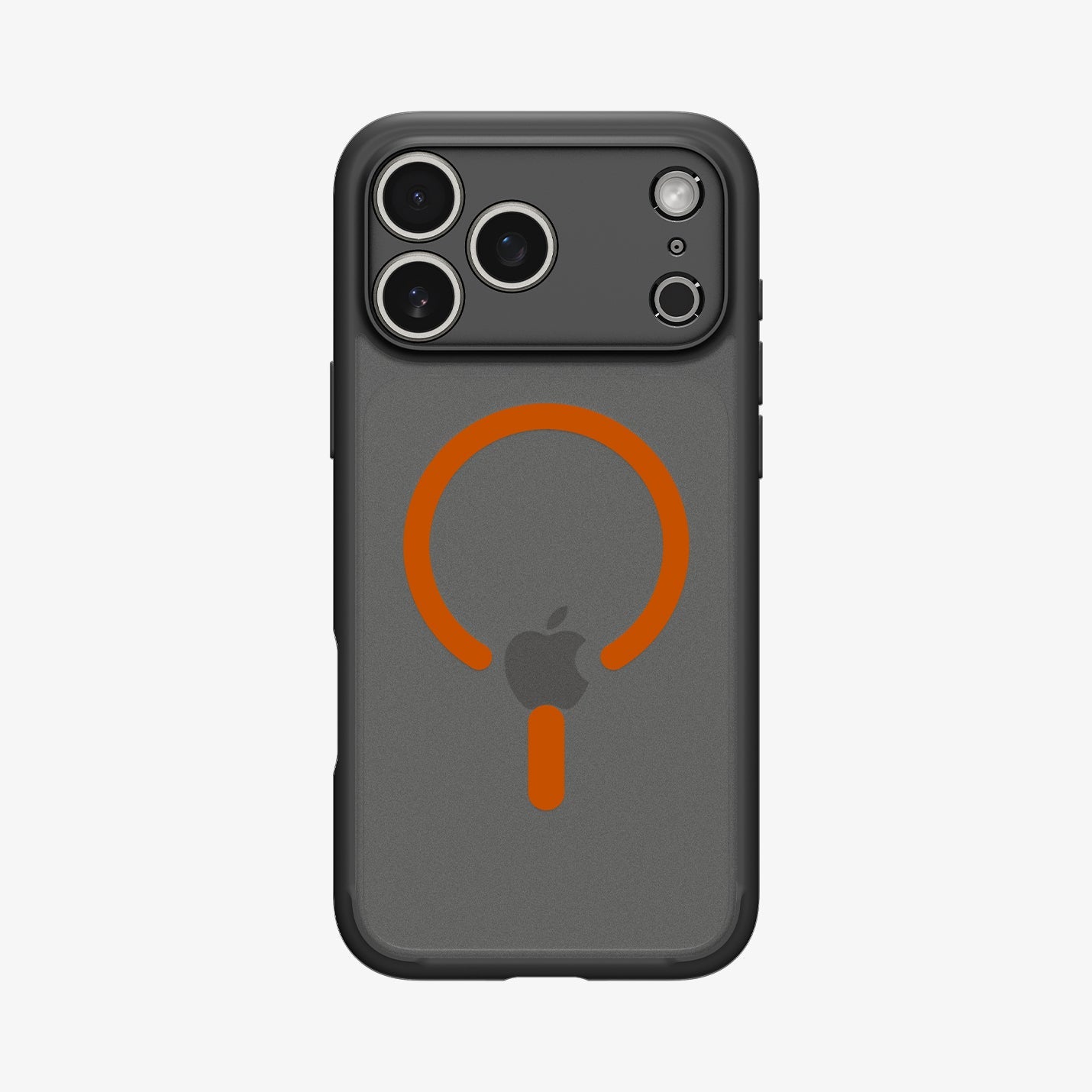 ACS10481 - iPhone 17 Pro Ultra Hybrid (MagFit) in Frost Black Orange showing the back
